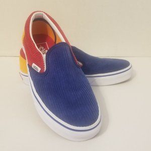 Old Skool Off the Wall Multicolor Corduroy Vans Slip on Shoes Women Size 7